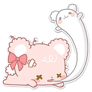 😵 fofo, urso, fantasma, kawaii, adesivo telegram sticker