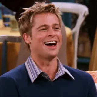 🤣 Brad Pitt, acteur, célébrité, sourire, rire, homme telegram sticker