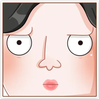 😐 얼굴, 만화, 인물, 표정, 여자 telegram sticker