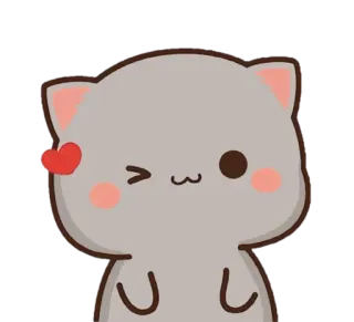 😉 Katze, Aufkleber, süß, Zwinkern, Herz, Cartoon telegram sticker