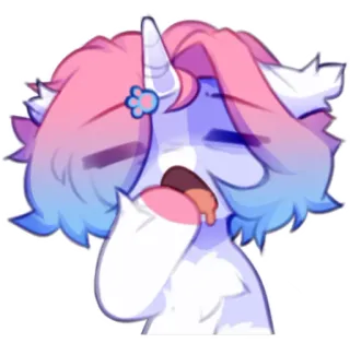 😒 unicorn, cute, kawaii, pastel, sticker, animal, fantasy, cartoon telegram sticker