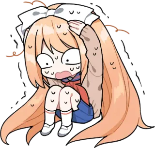 😨 anime, preocupada, suada, assustada, kawaii, fofa, garota telegram sticker