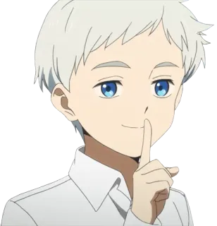 🤫 Norman The Promised Neverland Anime, Junge, Charakter, Lächeln, Norman, The Promised Neverland whatsapp sticker