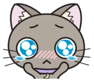 😢 cat, cartoon, animal, cute, kawaii, sticker whatsapp sticker