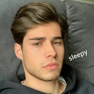 ⚡️ sleepy endormi, portrait, homme, visage telegram sticker
