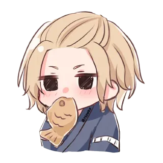 😶 @Mawks Anime, Hoạt hình, Chibi, Đồ ăn, Kawaii telegram sticker