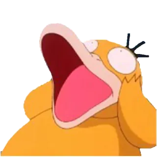 😱 Psyduck pokemon, sốc, la hét, anime, vàng, vịt whatsapp sticker