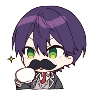 ❇️ anime, cute, chibi, mustache, kawaii telegram sticker