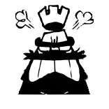 😡 chess, rook, game, board game, black and white, cartoon telegram sticker