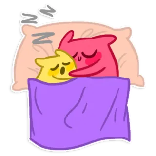 😴 спящий, милый, любовь, мультфильм, подушка, одеяло, милый telegram sticker