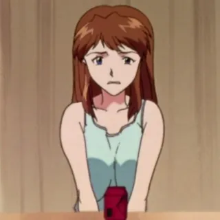 😰 Misato Katsuragi Neon Genesis Evangelion Anime, Dibujos animados, Personaje, Evangelion, Misato Katsuragi telegram sticker