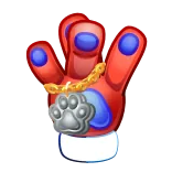 🎁 rękawica, odcisk łapy, czerwony, niebieski, zwierzę, kreskówka telegram sticker