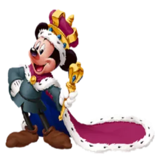 👑 Mickey Mouse มิกกี้เมาส์, ดิสนีย์, การ์ตูน, พระราชา, ราชวงศ์, มงกุฎ, คทา telegram sticker