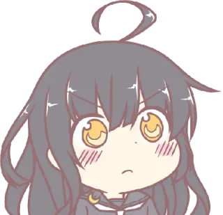 😐 anime, chibi, cute, girl, cartoon, angry telegram sticker