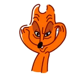 😈 Dessin animé, Renard, Animal, Orange, Personnage, Drôle telegram sticker