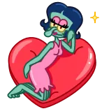 ❤️ Squidward Spongebob Squarepants dessin animé, animé, personnage, cœur, séduisant whatsapp sticker