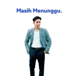 😱 Masih Menunggu. czekanie, mężczyzna, moda, styl, casual, indonezyjski telegram sticker