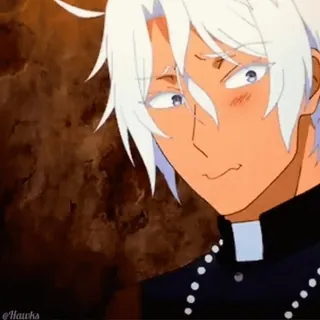 😂 Anime, Mangá, Cabelo branco, Personagem, Retrato, Masculino, Desenho animado whatsapp sticker