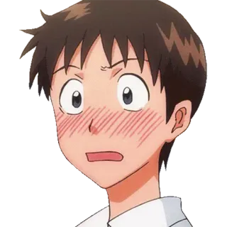 😳 Shinji Ikari Neon Genesis Evangelion Anime, Charakter, Junge, geschockt, verlegen, nervös whatsapp sticker