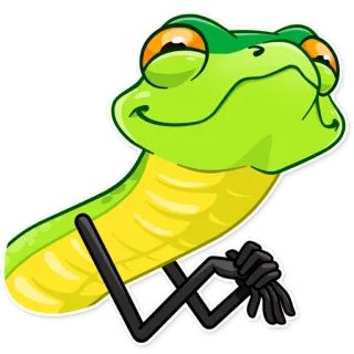 😏 cobra, animal, desenho animado, réptil, relaxado telegram sticker
