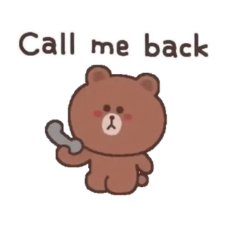 🐻 Call me back orso, telefono, chiamata, carino, cartone animato whatsapp sticker