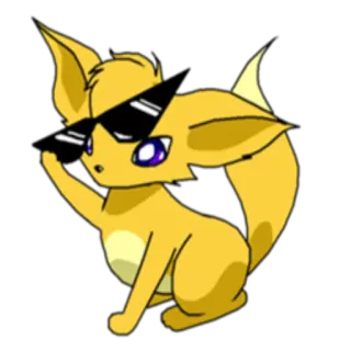 😎 renard, dessin animé, lunettes, animal, mignon telegram sticker