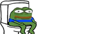 🚽 Pepe the Frog frog, meme, toilet, sitting, sad telegram sticker