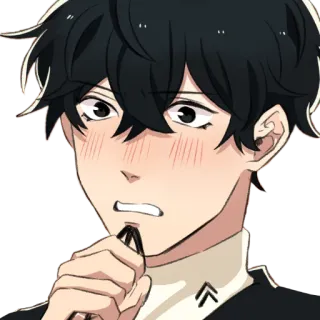 😳 anime, personaje, chico, manga, ilustración telegram sticker