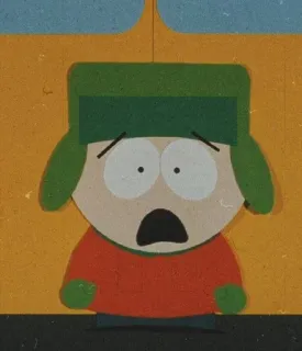 🌟 Kyle Broflovski South Park Kreskówka, Zszokowany, Kyle, Animacja, South Park telegram sticker
