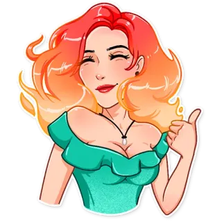 👍 wanita, kartun, gadis, karakter, jempol atas whatsapp sticker