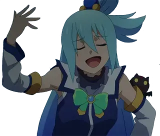 ✋ Aqua Konosuba 动漫, 为美好的世界献上祝福, 阿库娅, 老婆, 搞笑 telegram sticker