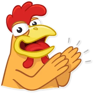 👏 frango, aplausos, palmas, desenho animado, pássaro, engraçado, animal whatsapp sticker