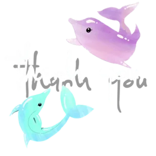 🐬 thank you dolfijnen, bedankt, groet, dieren, aquarel whatsapp sticker