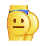 😐 Emoji, Pantat, Seksi, Kuning, Bokong, Nakal whatsapp sticker