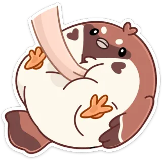 ☺️ animal, fofo, kawaii, mamífero, engraçado, adesivo, desenho animado telegram sticker