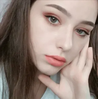 💜 wanita, potret, makeup, kecantikan, selfie, wajah, gadis telegram sticker