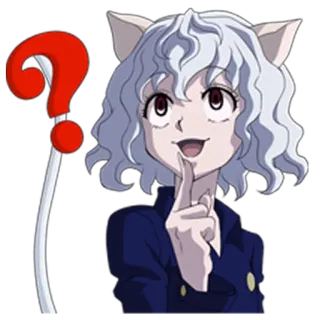 ❓ Neferpitou Hunter x Hunter Anime, Fragezeichen, Katze, Manga, Neferpitou telegram sticker