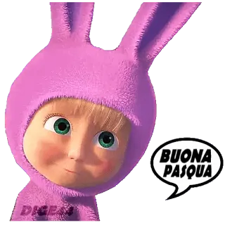 🐰 BUONA PASQUA Masha, Masha y el Oso, Pascua, Conejo, Dibujos animados, Animación telegram sticker