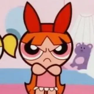 😡 Blossom The Powerpuff Girls Blossom, Powerpuff Girls, Cartoon, Wütend, Cartoon Network, TV-Sendung whatsapp sticker
