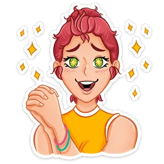 🤩 Anime, Karakter, Gadis, Berkilau, Lucu, Kartun telegram sticker