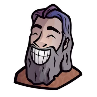😁 Mann, Lächeln, Cartoon, Fröhlich, Bart telegram sticker