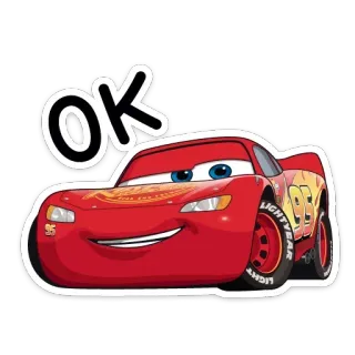 👌 Lightning McQueen Cars OK coche, animado, película, personaje telegram sticker