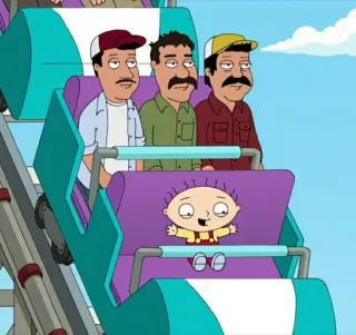 🧸 Stewie Griffin Family Guy cartoon, roller coaster, animated, family guy, stewie, funny telegram sticker