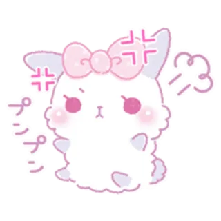 😤 プンプン злой, зайчик, милый, каваий, стикер, мультфильм telegram sticker