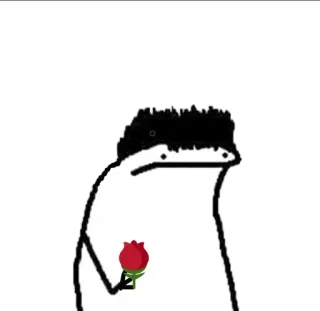 🌹 florkofcows, figura de palo, rosa, flor, romántico, amor, dibujos animados whatsapp sticker