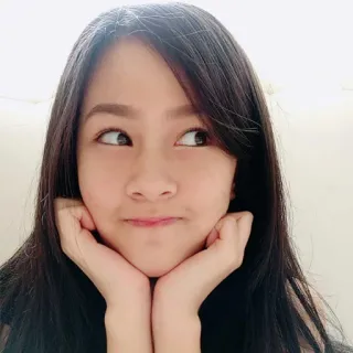 🤗 mujer, persona, asiática, ojos, retrato, primer plano whatsapp sticker