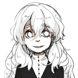 🤍 anime style, white hair, expressionless, cartoon, digital art telegram sticker