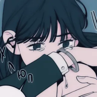 📖 anime, manga, piangere, ragazza, triste, lacrime whatsapp sticker