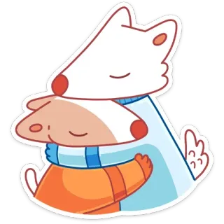 🤗 Umarmung, Tiere, Süß, Liebe, Freundschaft, Cartoon telegram sticker