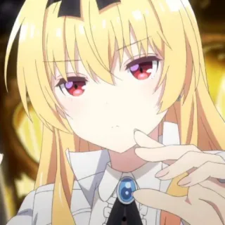 🎈 Anime, Chica, Pelo rubio, Ojos rojos telegram sticker
